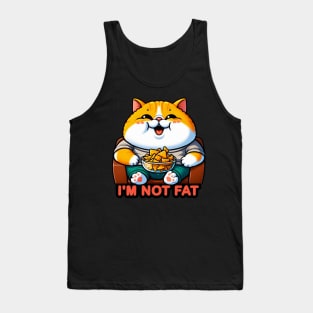 I Am Not Fat meme Exotic Shorthaired Cat Couch Potato Nachos Tank Top